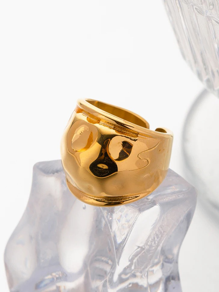 Dasha Chunky Statement Ring Adjustable Gold