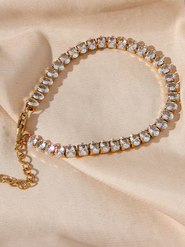 Norah Tennis Armband Oval Gold