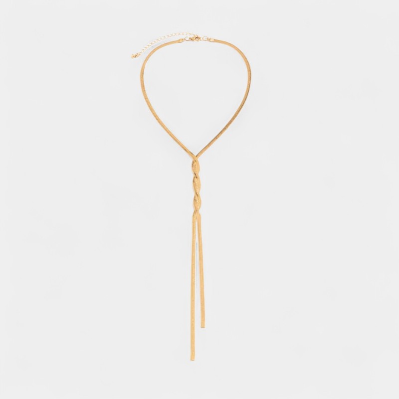 Virelle Necklace - Elegant silver or gold necklace with long link