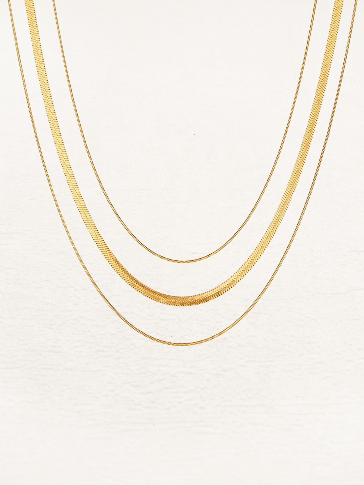 Ashley 3-Layer Snake Chain Necklace Gold
