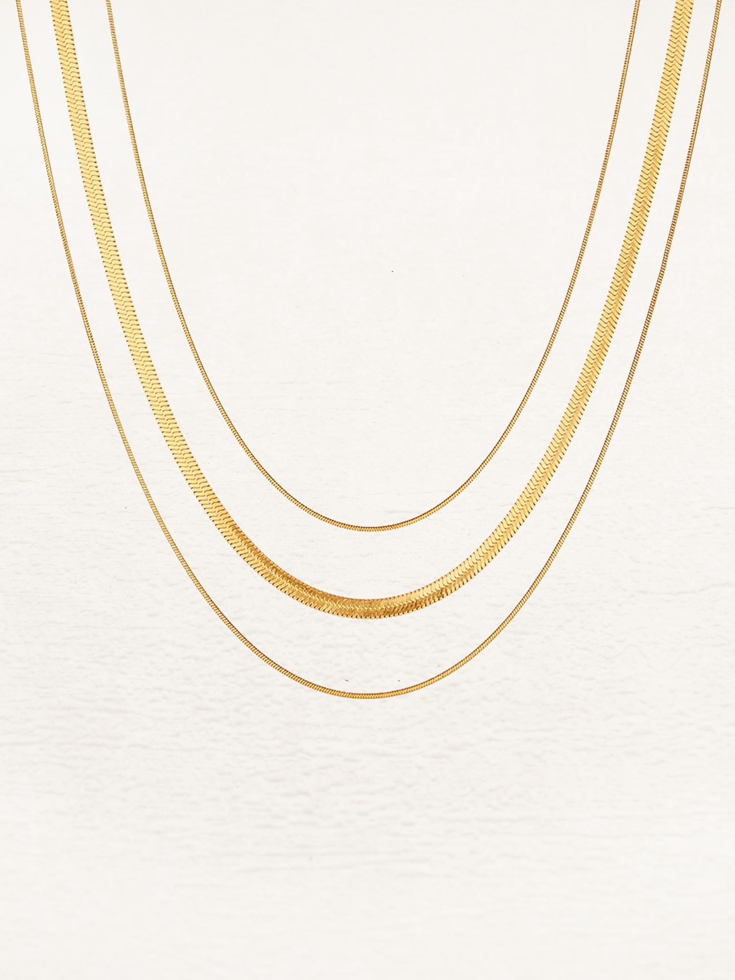 Ashley 3-Layer Snake Chain Necklace Gold