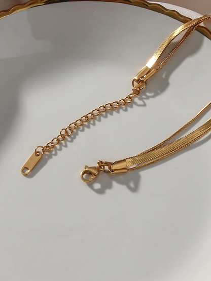 Ashley 3-Layer Snake Chain Necklace Gold