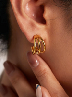 Billie 3-Layer Earrings Gold