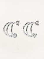 Billie 3-Layer Earrings Silver
