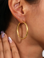 Blake Twisted Earrings Gold 40 mm