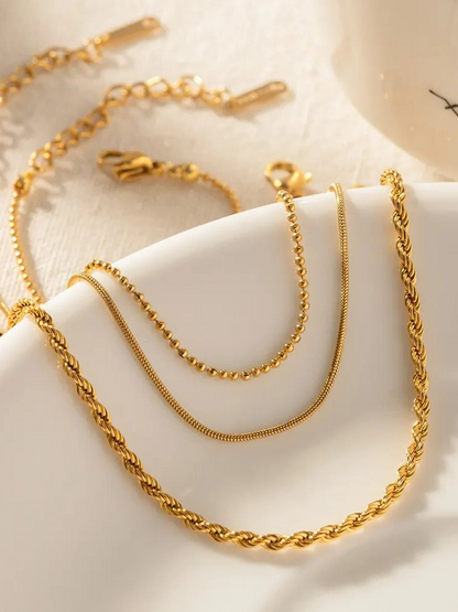 Carolina 3-Layer Bracelets Set Gold