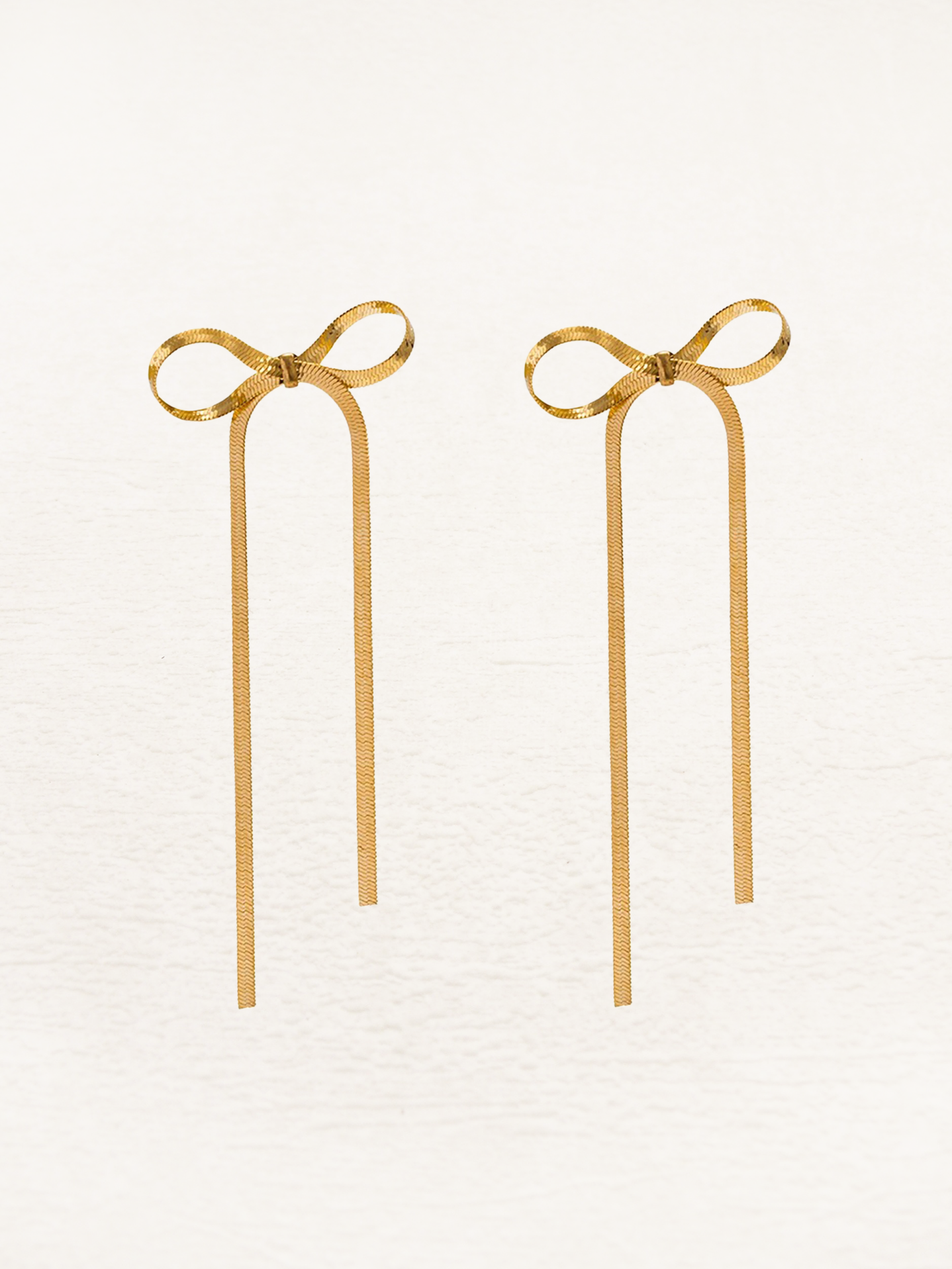 Cate Lange Snake Chain Bow Earrings Gold
