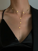 Christy Coated Stockings Necklace Gold