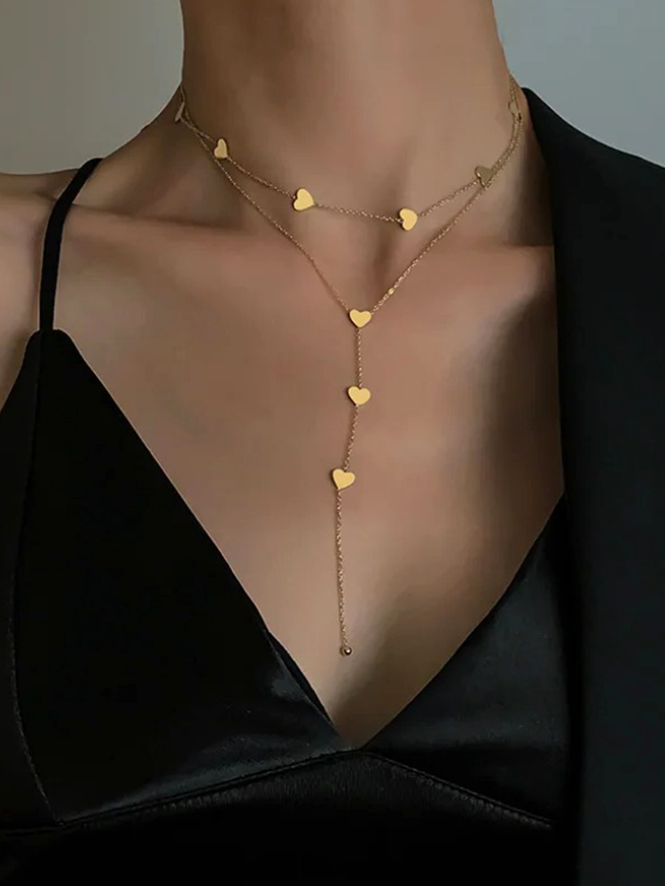 Christy Coated Stockings Necklace Gold