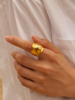 Dasha Chunky Statement Ring Adjustable Gold