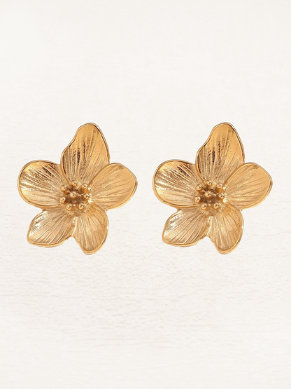 Demi Flower Blossom Flower Earrings Gold