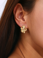 Diane Flower Blossom Flowers Earrings Small Gold