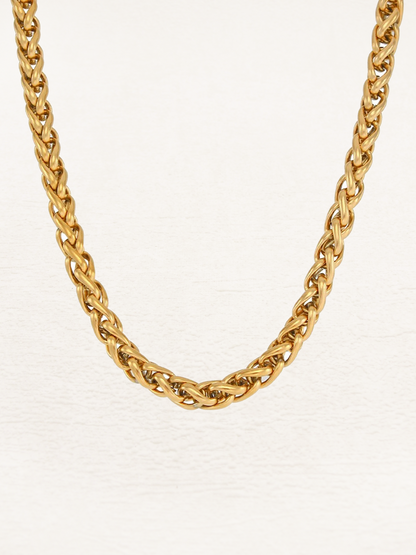 Poppy Braided Chunky Chain Necklace Gold