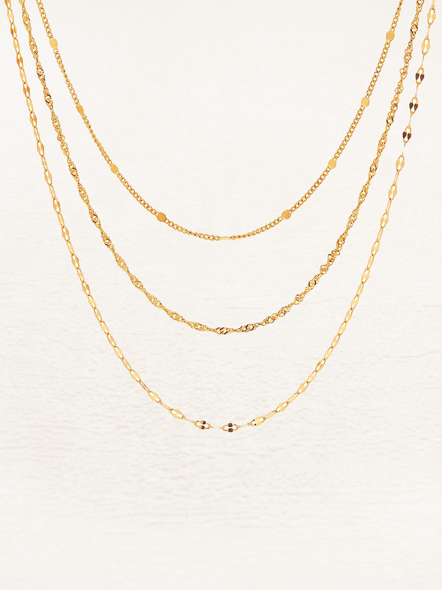 Kate 3-Layer Necklace Gold