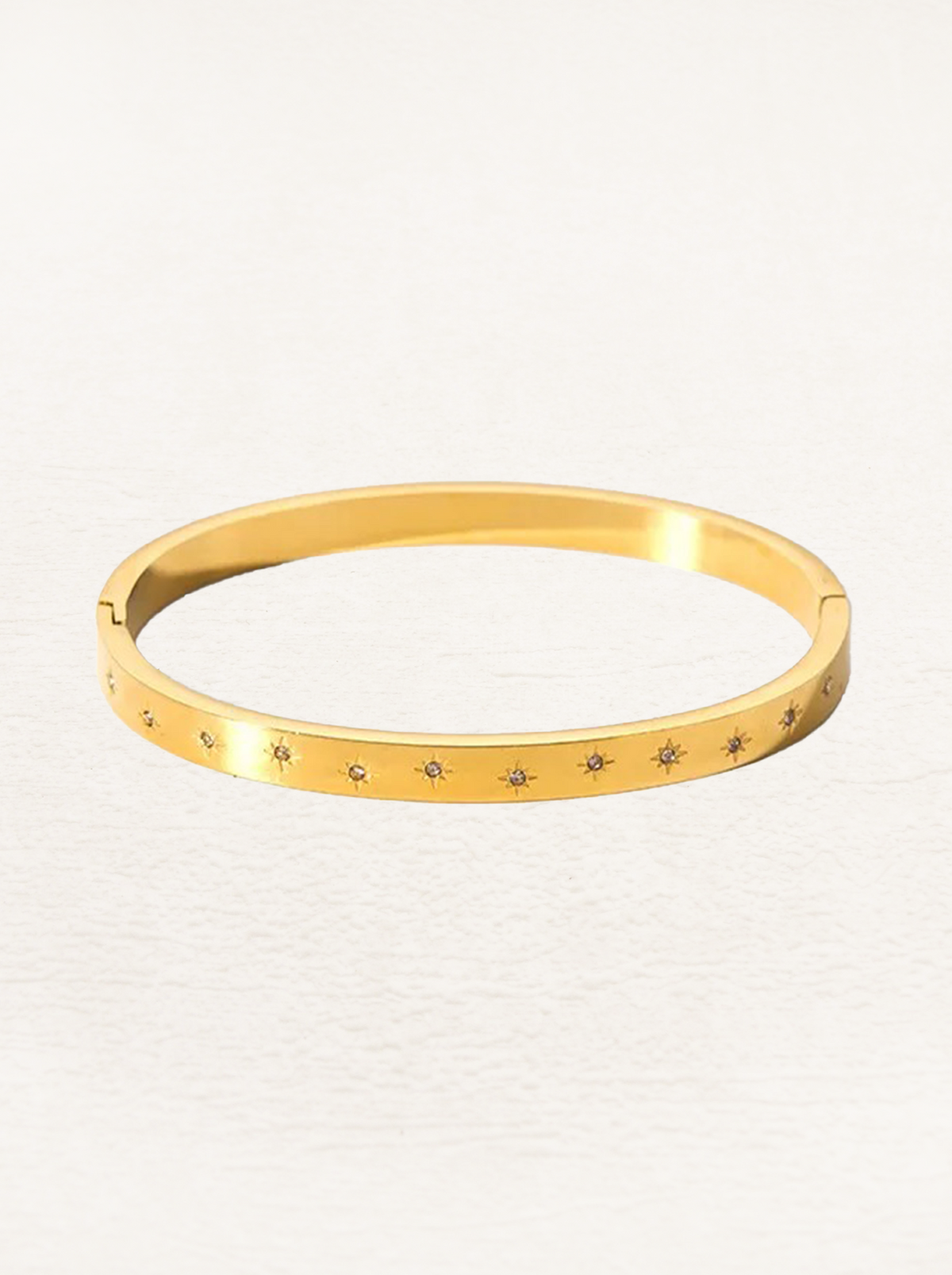 Katja Zirconia Star Bangle Gold
