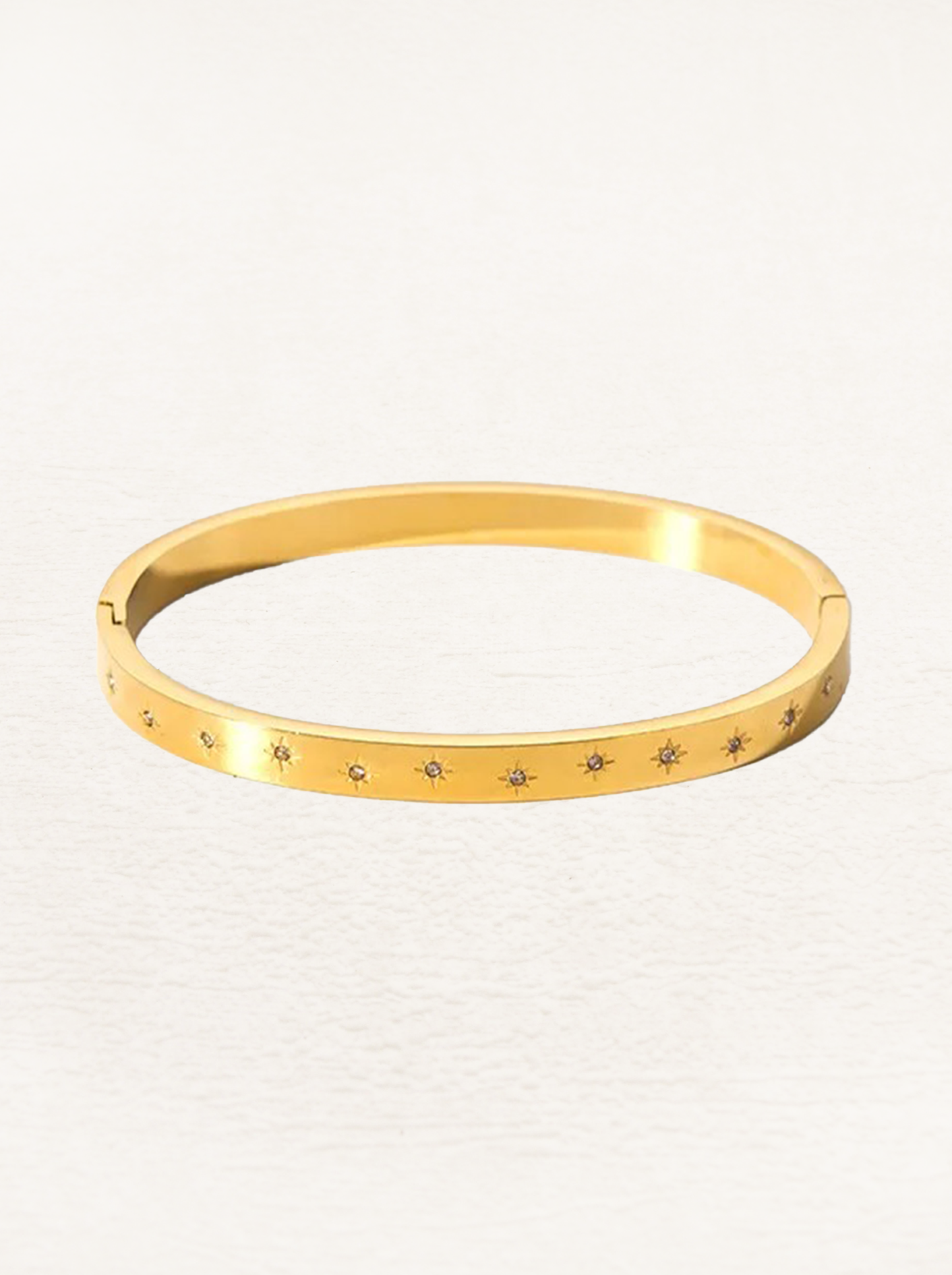 Katja Zirconia Star Bangle Gold
