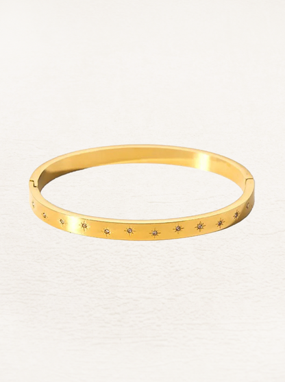 Katja Zirconia Star Bangle Gold