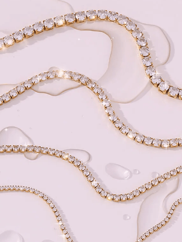 Linnea Tennis Necklace With Stone Gold