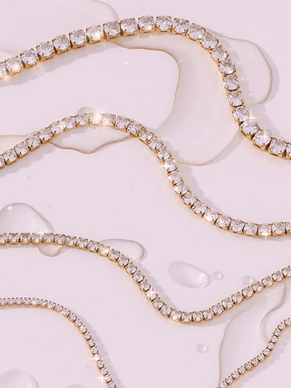 Linnea Tennis Necklace With Stone Gold