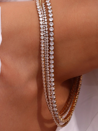 Linnea Tennis Necklace With Stone Gold