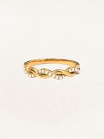 Melanie Braided Pearl Ring Gold