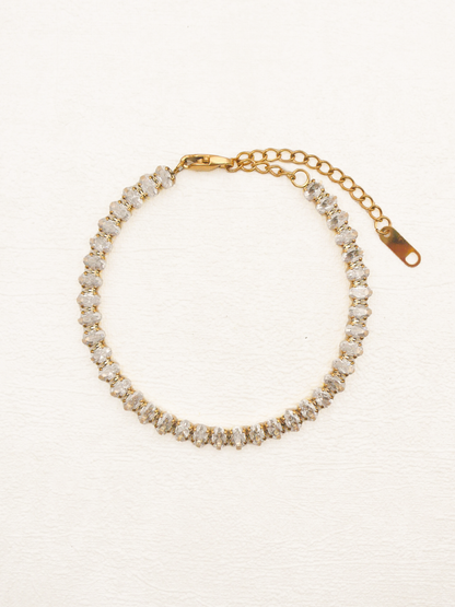 Norah Tennis Armband Oval Gold