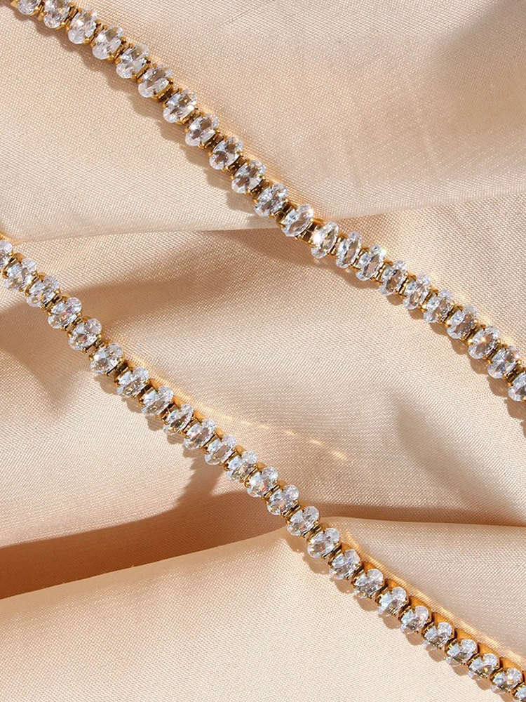 Norah Tennis Armband Oval Gold