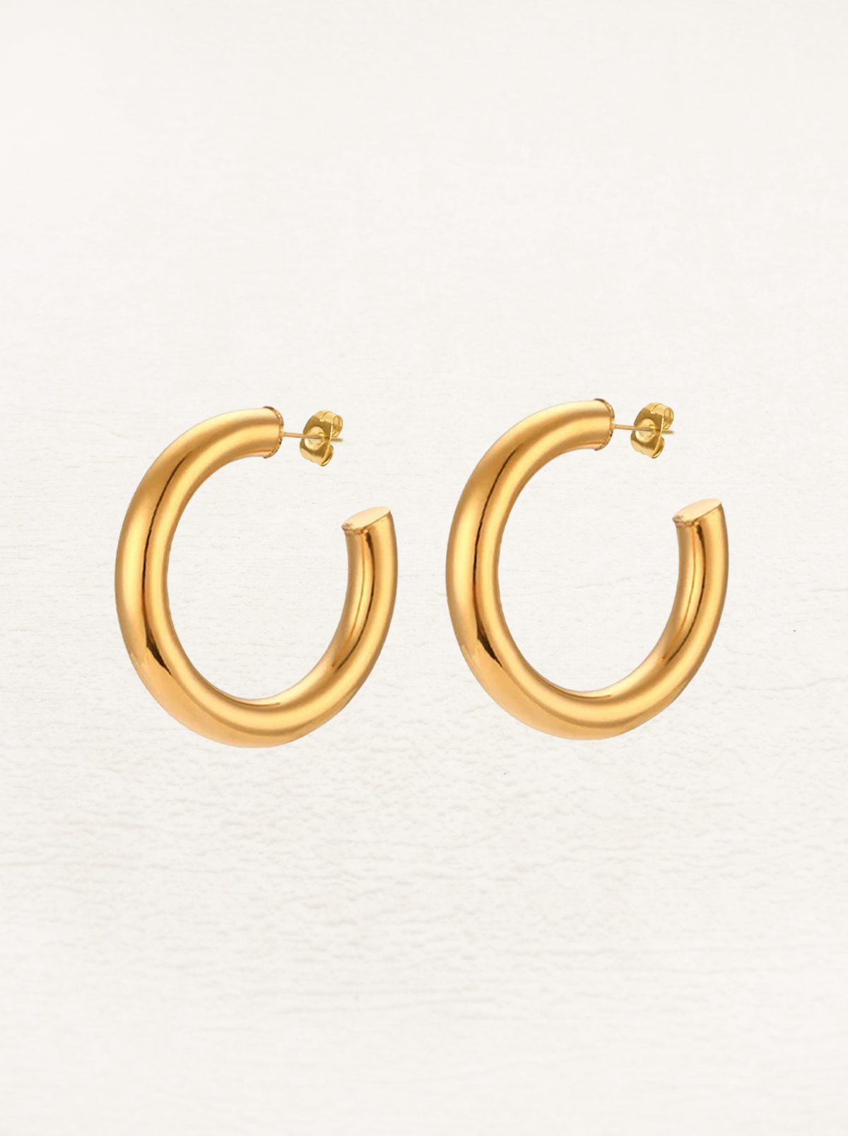Lisa Chunky Earrings Gold 50 mm