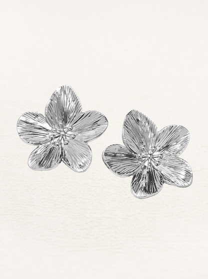 Rianne Flower Blossom Earrings Silver