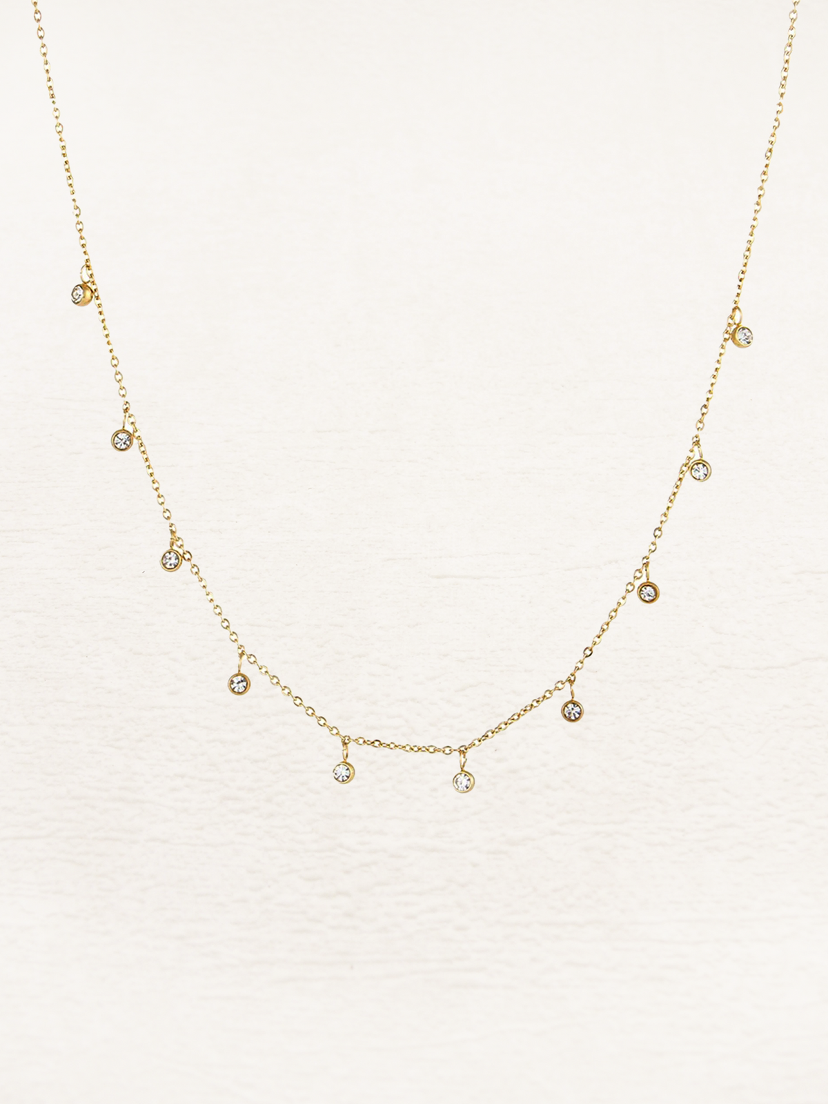 Sarah Zirconia Drop Necklace Gold