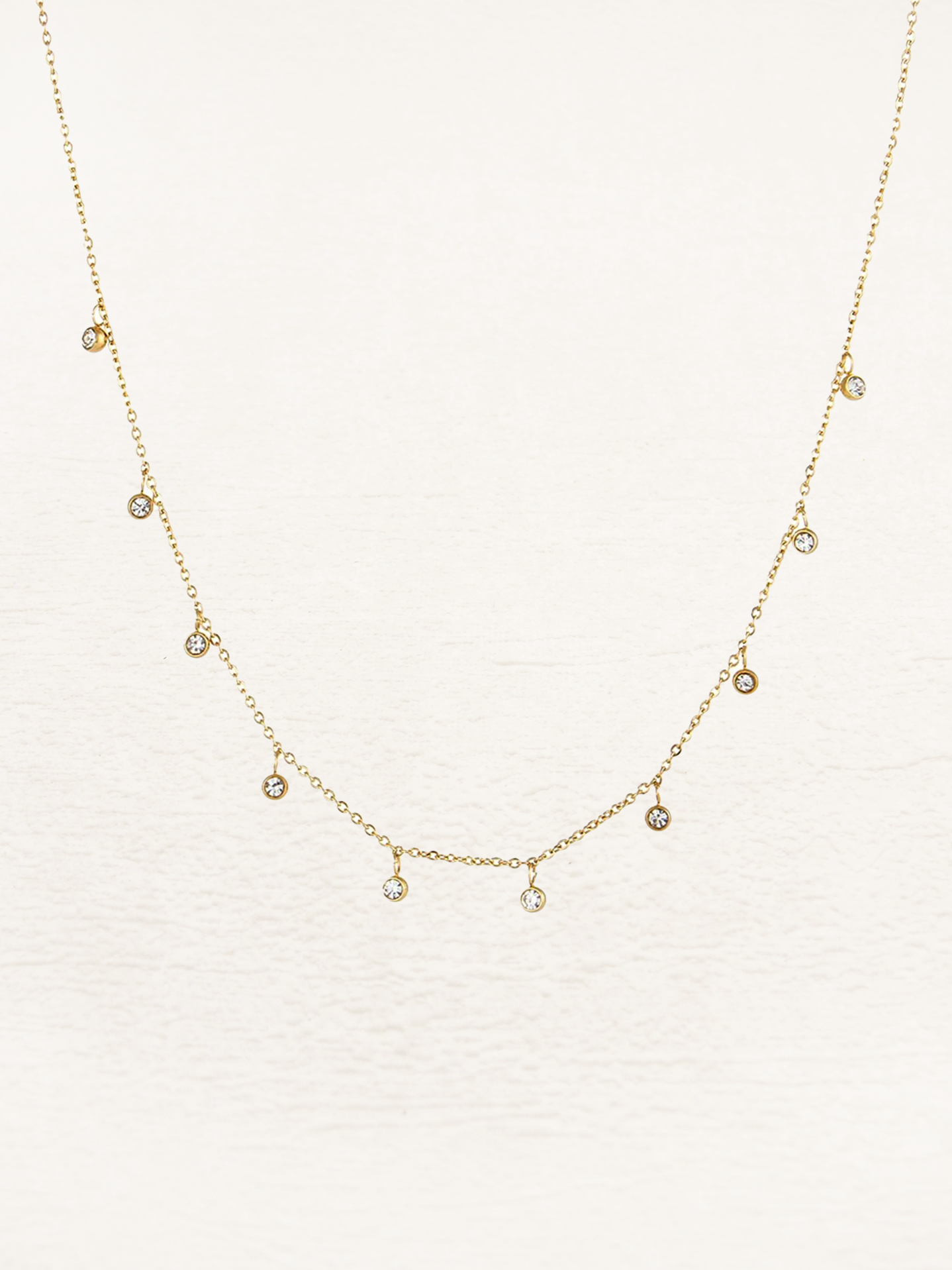 Sarah Zirconia Drop Necklace Gold