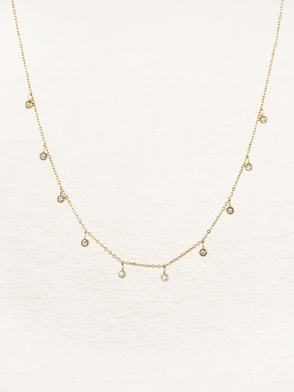 Sarah Zirconia Drop Necklace Gold