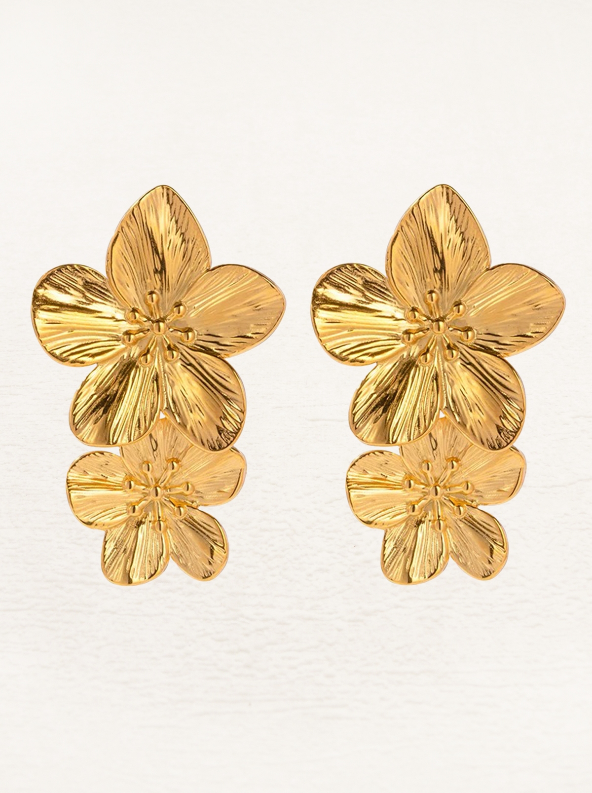 Shannon Flower Blossom Earrings Gold