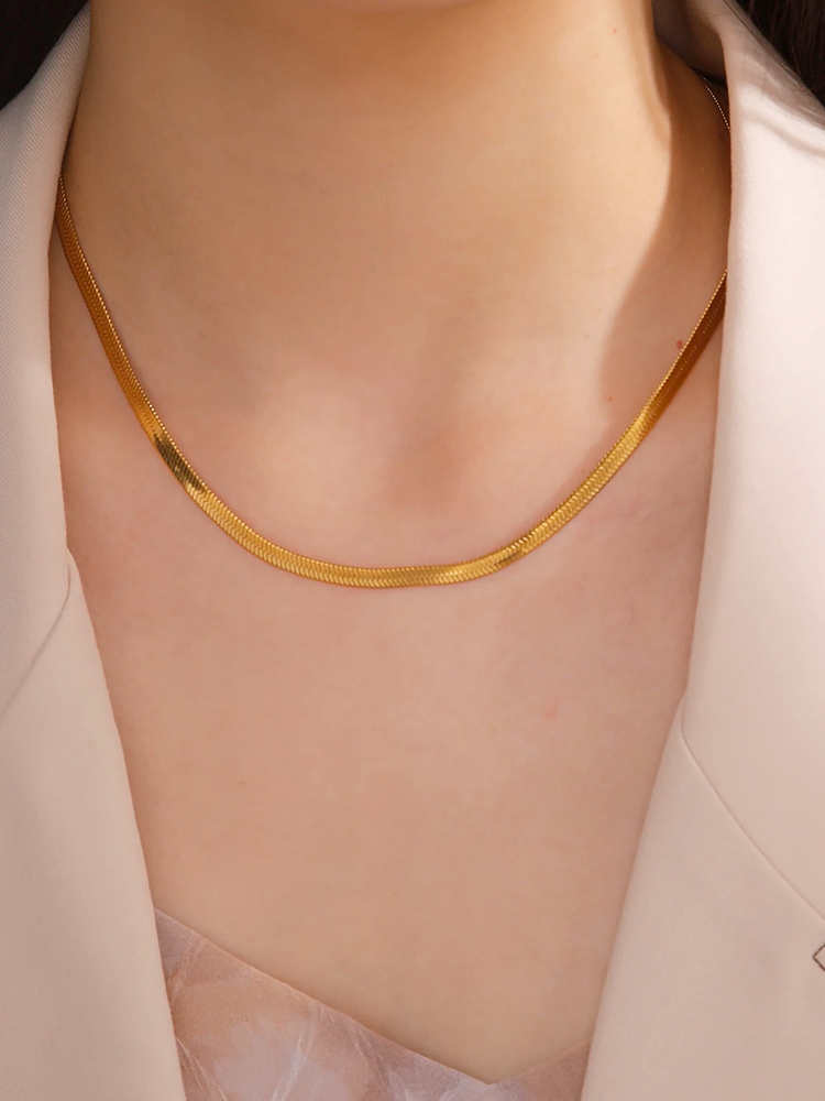 Sophia Snake Chain Necklace Gold (3, 4 or 5 mm)
