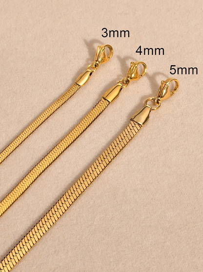 Sophia Snake Chain Necklace Gold (3, 4 or 5 mm)