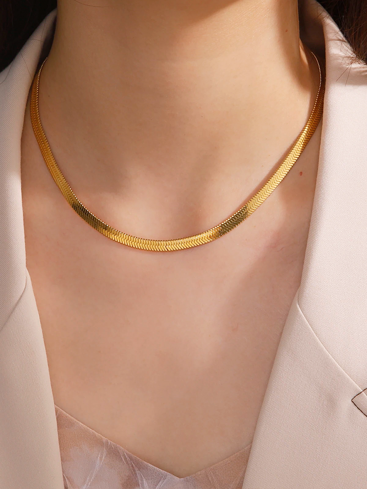 Sophia Snake Chain Necklace Gold (3, 4 or 5 mm)