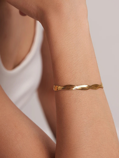 Suus Twisted Snake Chain Bracelet Gold