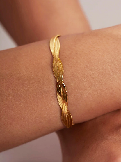 Suus Twisted Snake Chain Bracelet Gold
