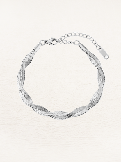 Suus Twisted Snake Chain Bracelet Silver
