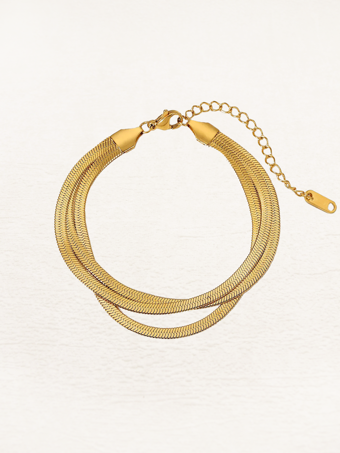 Tara 3-Double Snake Chain Bracelet Gold