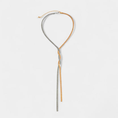 Virelle Necklace - Elegant silver or gold necklace with long link