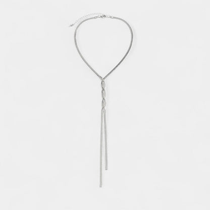 Virelle Necklace - Elegant silver or gold necklace with long link