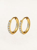 June Basic Zirconia Huggie Hoops Gold