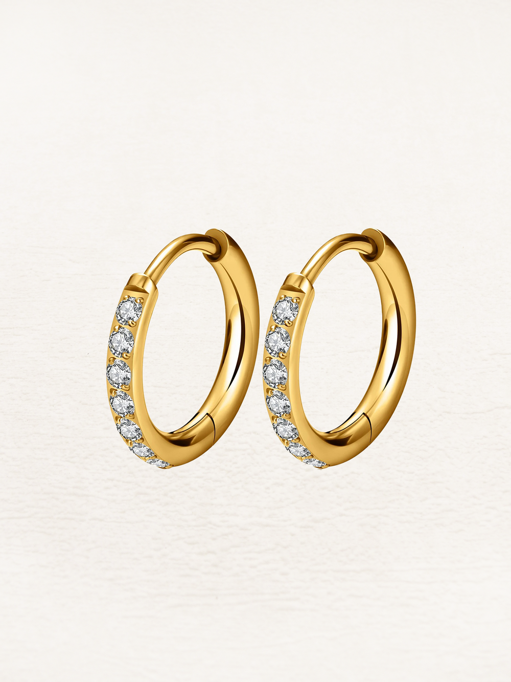 June Basic Zirconia Huggie Hoops Gold