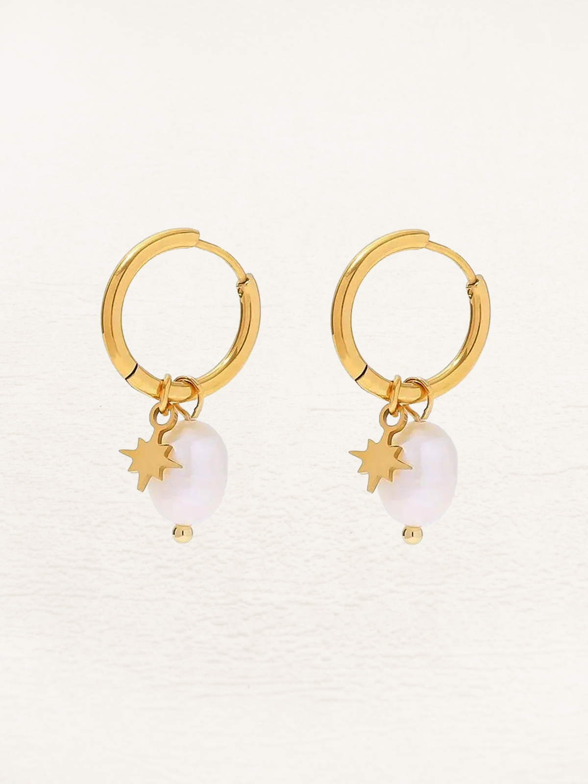 Silke Freshwater Pearl Star Earrings Gold