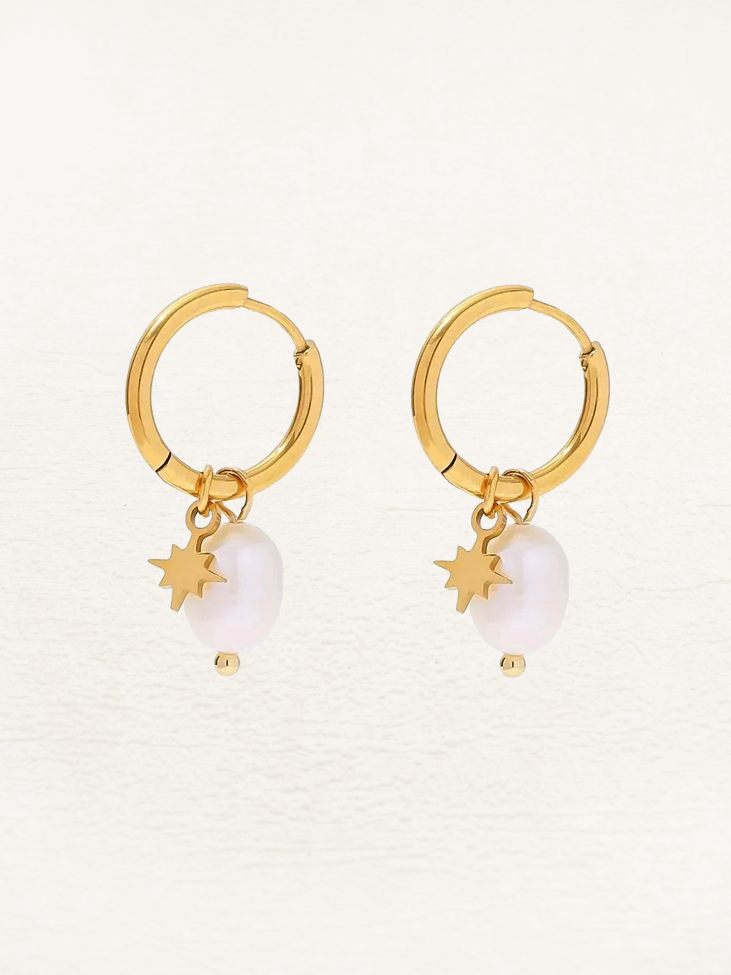 Silke Freshwater Pearl Star Earrings Gold