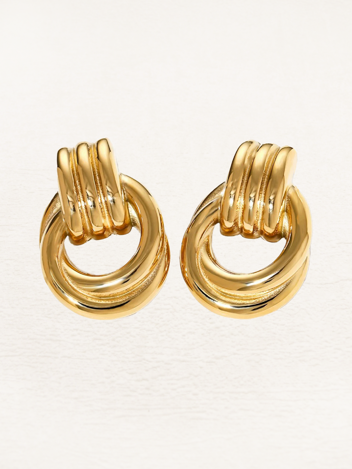 Virelle | Golden Twisted Statement Earrings - Set of 2