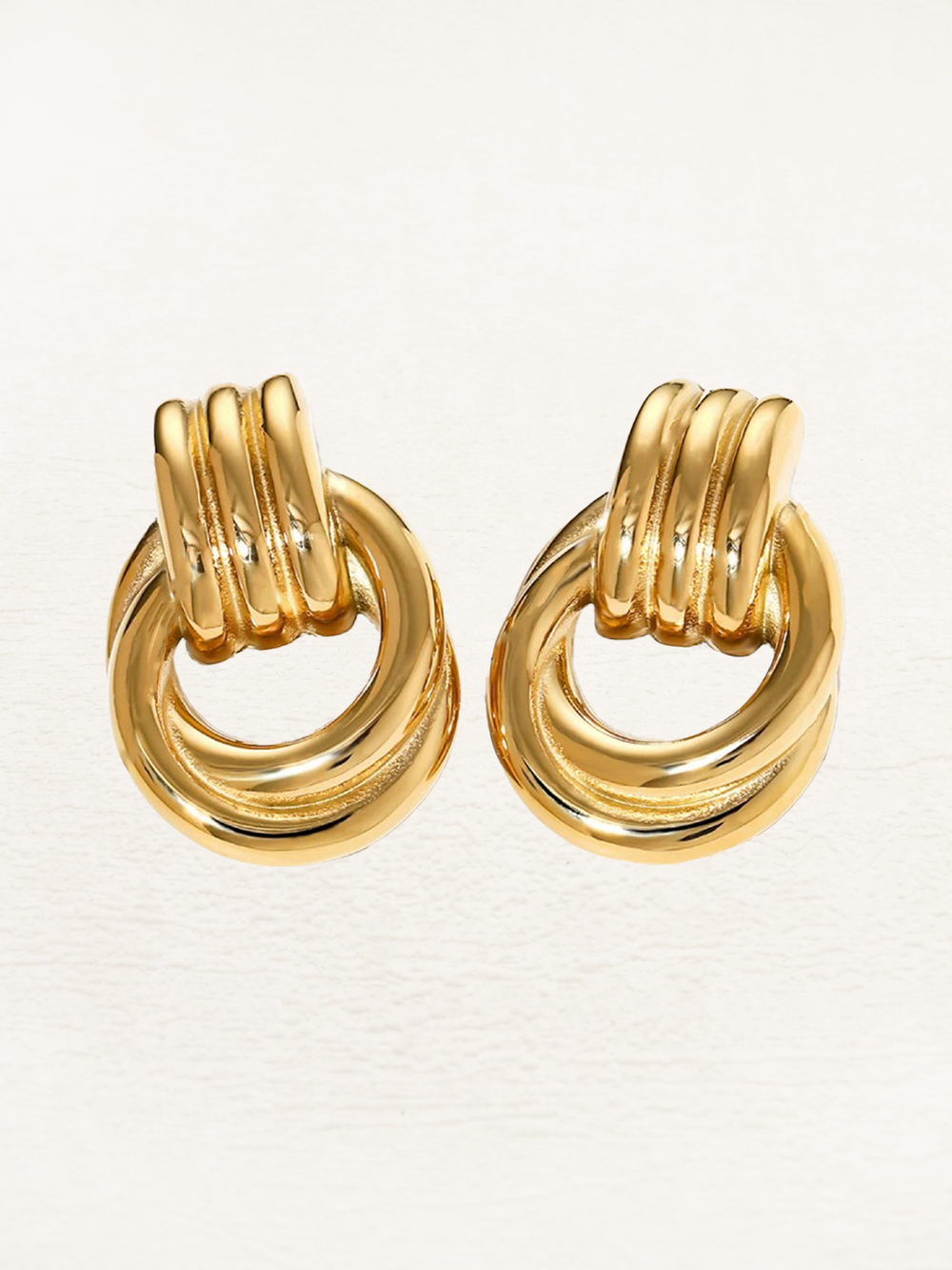 Virelle | Golden Twisted Statement Earrings - Set of 2