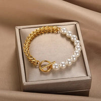 Timeless Gold and Pearl Bracelet