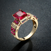 Timeless Red Crystal and Gold Ring